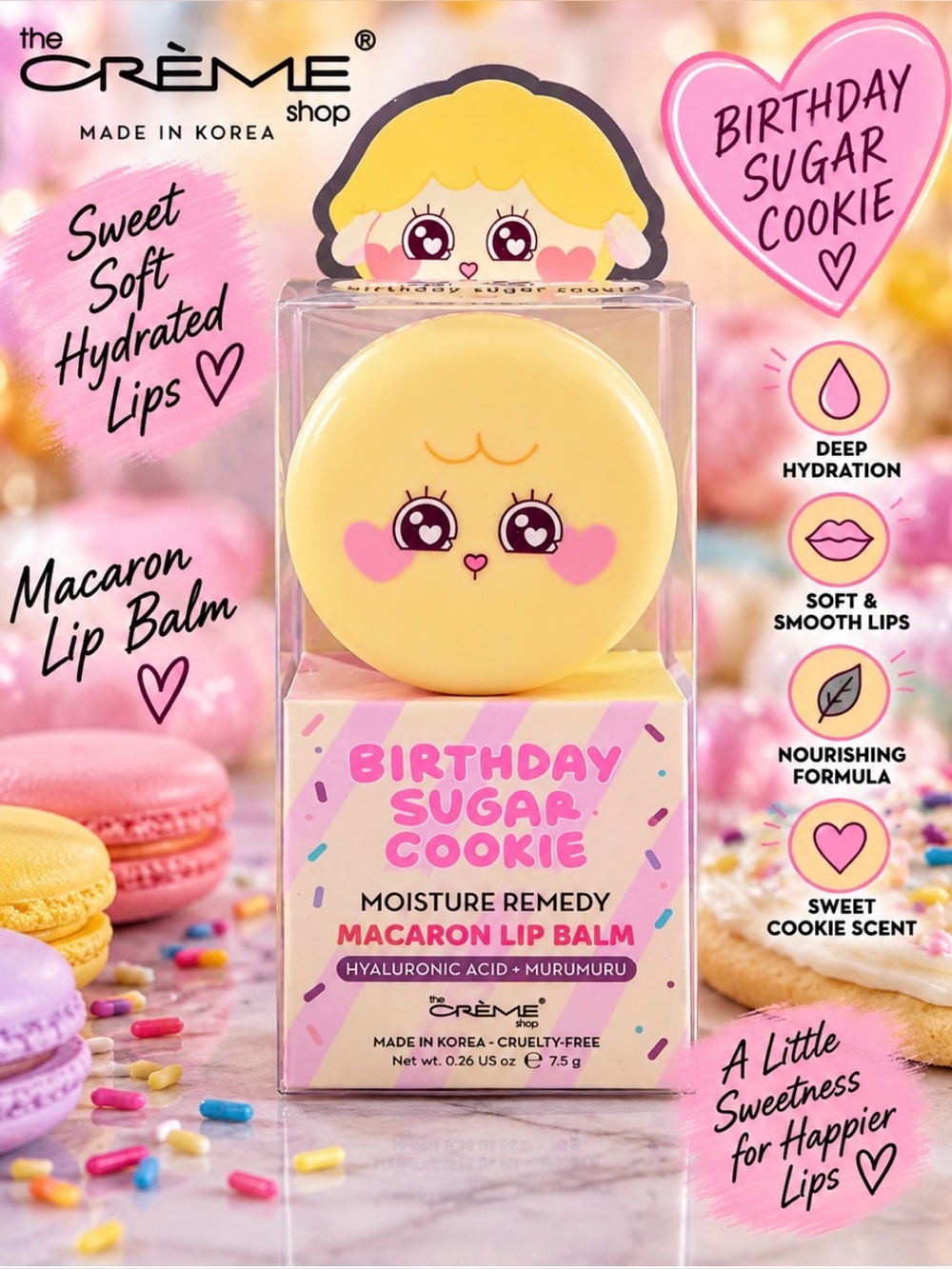 The Crème Shop Birthday Sugar Cookie Macaron Lip Balm